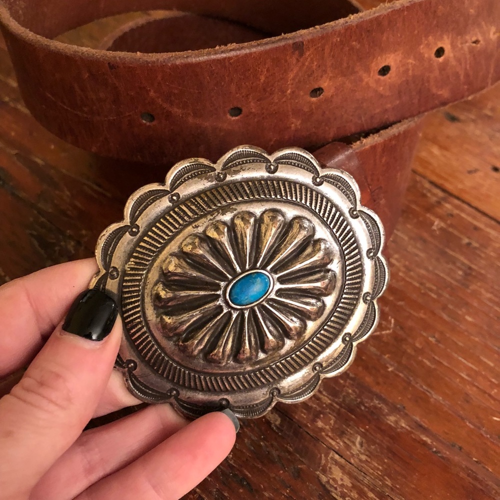 Ralph Lauren Concho Leather Belt